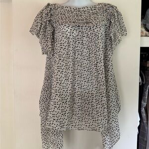 Sophie Max Black and White Heart Print Blouse